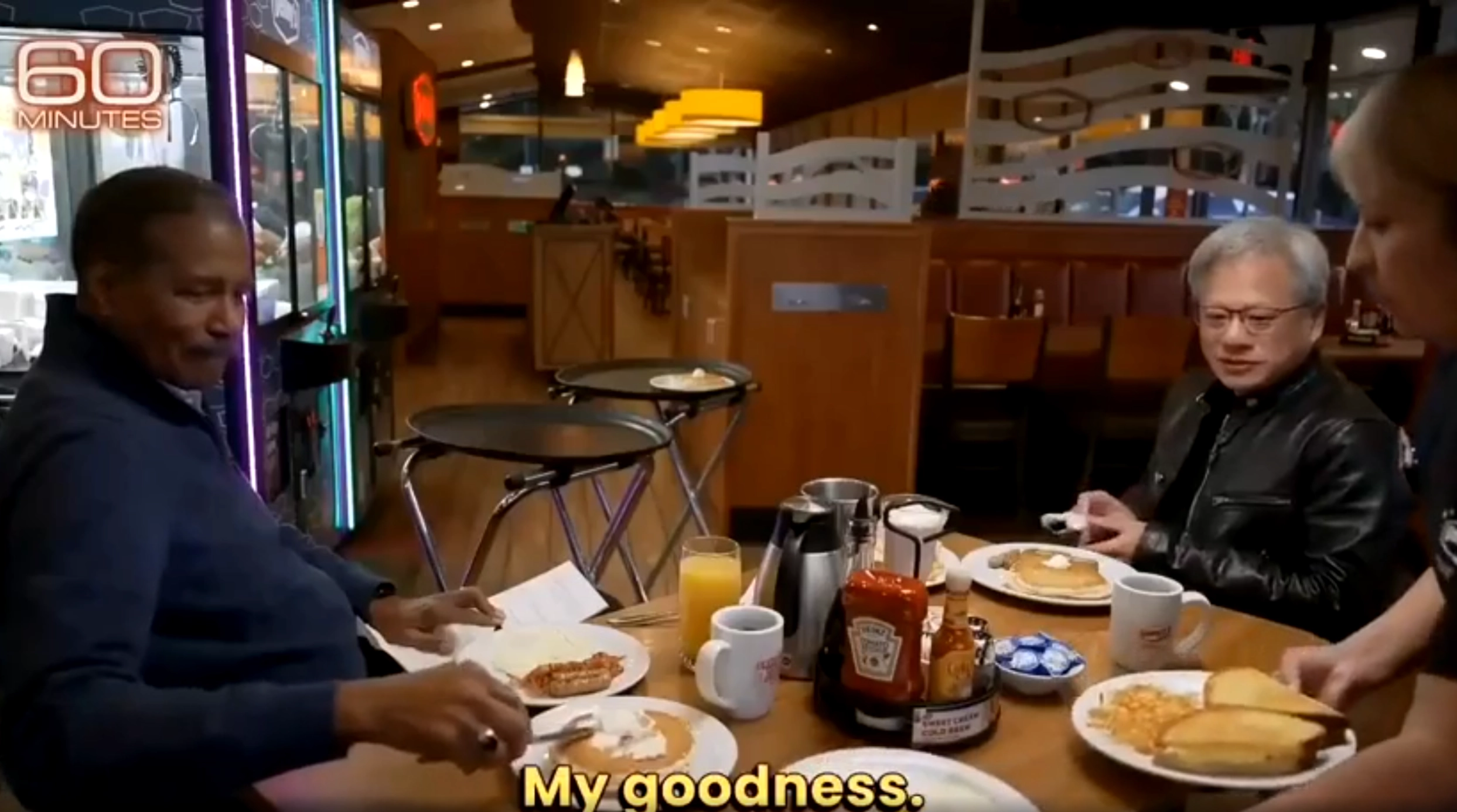 Jensen Huang having dinner with executives