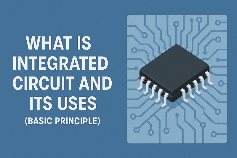 Integrated circuit close-up in lab