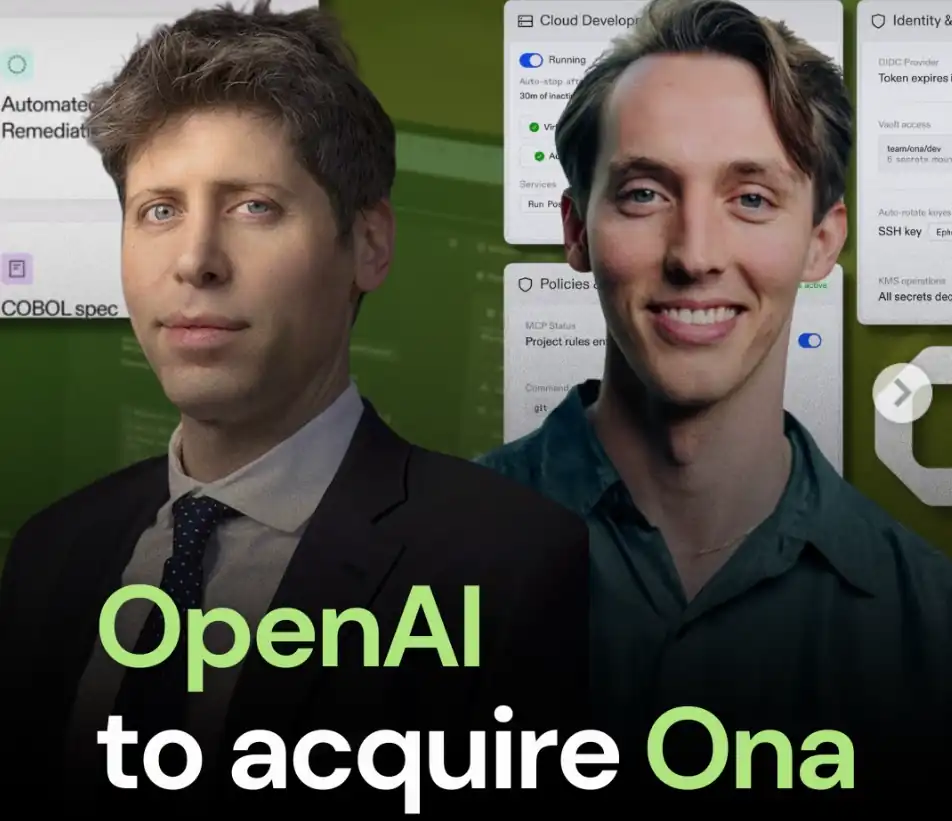 OpenAI가 스타트업 Ona의 인수합병 소식을 전하는 인스타그램 이미지